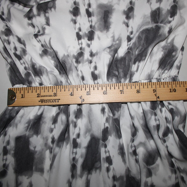 Tyche NEW $60 Sz S Grey Tie Dye Print Elastic Waist Flare Leg Polyester Jumpsuit