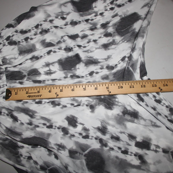 Tyche NEW $60 Sz S Grey Tie Dye Print Elastic Waist Flare Leg Polyester Jumpsuit