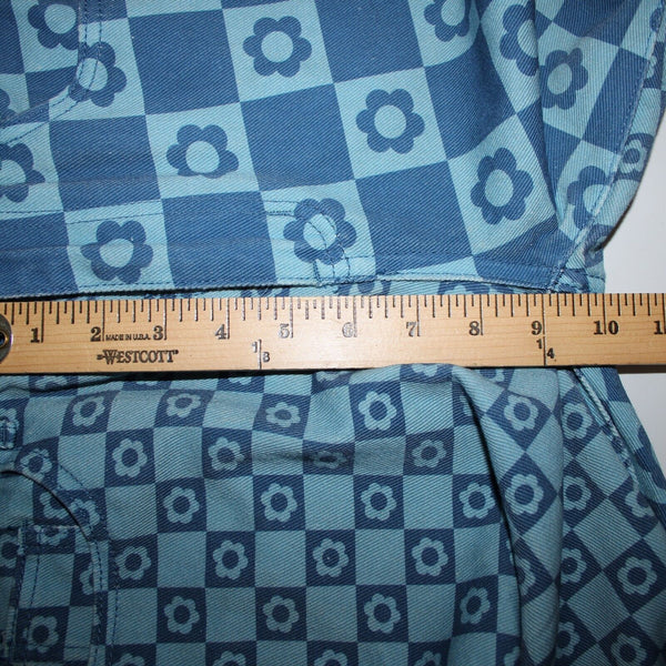Emmiol Sz S x 27 Blue Denim Flower Imprint Pockets 100% Cotton Jean