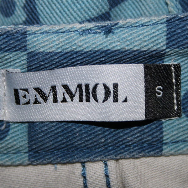 Emmiol Sz S x 27 Blue Denim Flower Imprint Pockets 100% Cotton Jean