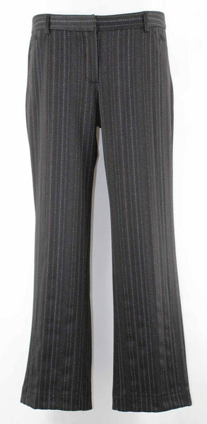 Mixit New $44 Sz 12 x 30 Black Red Silver Pinstripe Poly Blend Knit Pant