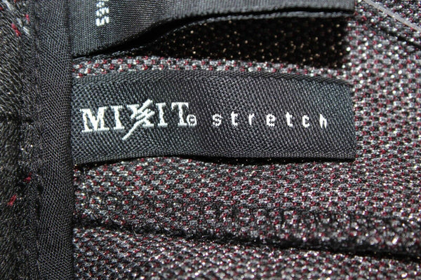 Mixit New $44 Sz 12 x 30 Black Red Silver Pinstripe Poly Blend Knit Pant