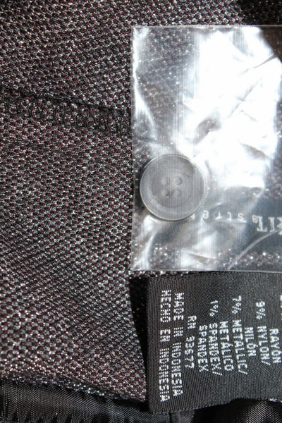 Mixit New $44 Sz 12 x 30 Black Red Silver Pinstripe Poly Blend Knit Pant