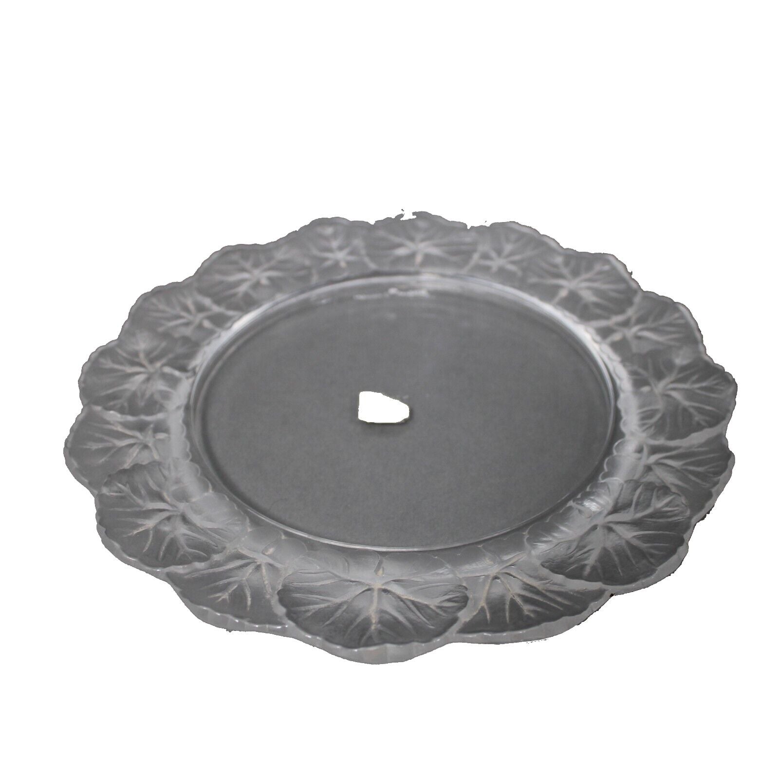 Lalique Lalique France Crystal Frosted Flowers 8.5" Crystal Plate