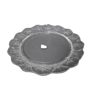 Lalique Lalique France Crystal Frosted Flowers 8.5" Crystal Plate