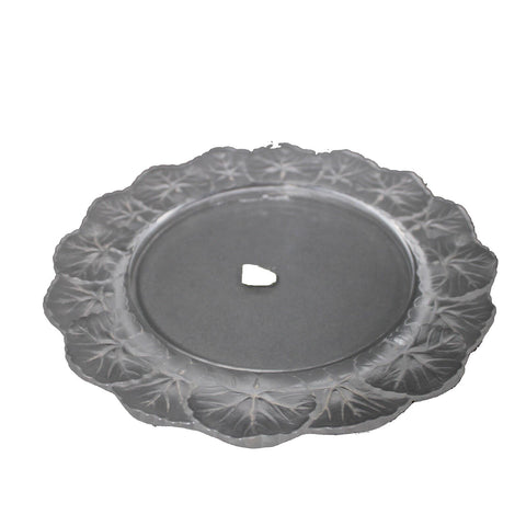 Lalique Lalique France Crystal Frosted Flowers 8.5" Crystal Plate