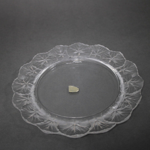 Lalique Lalique France Crystal Frosted Flowers 8.5" Crystal Plate