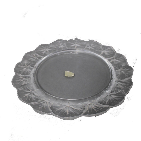 Lalique Lalique France Crystal Frosted Flowers 8.5" Crystal Plate