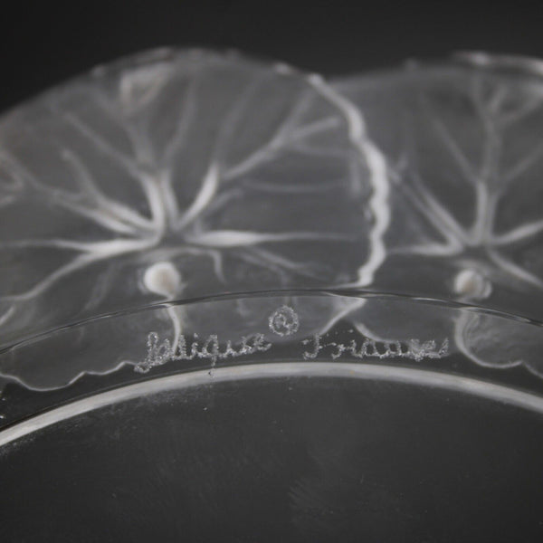 Lalique Lalique France Crystal Frosted Flowers 8.5" Crystal Plate