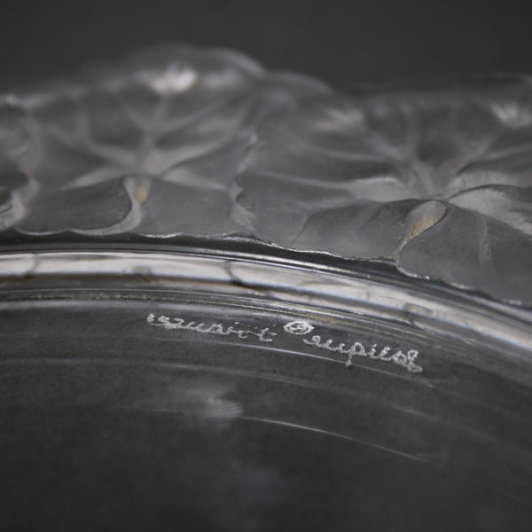 Lalique Lalique France Crystal Frosted Flowers 8.5" Crystal Plate