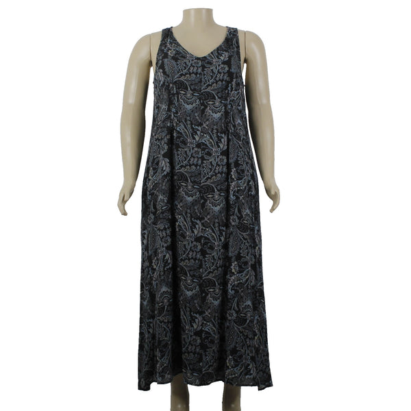 J Jill Dress NEW $129 Sz L Black Multi Color Floral Lined 100% Rayon Dress