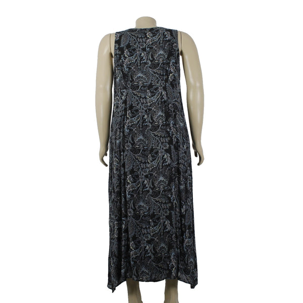 J Jill Dress NEW $129 Sz L Black Multi Color Floral Lined 100% Rayon Dress