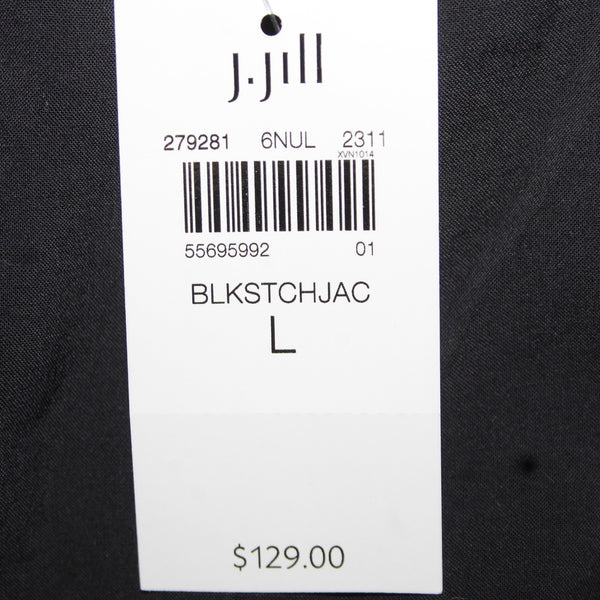 J Jill Dress NEW $129 Sz L Black Multi Color Floral Lined 100% Rayon Dress
