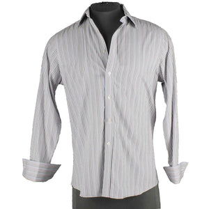 Charles Tyrwhitt Sz L Multicolor Slim Fit French Cuff 100% Cotton Shirt