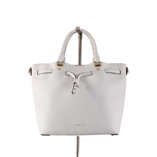 Michael Kors Purse 14 x 10 x 5 White Gold Hardware Leather Purse
