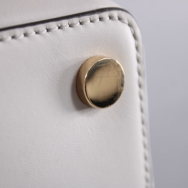 Michael Kors Purse 14 x 10 x 5 White Gold Hardware Leather Purse