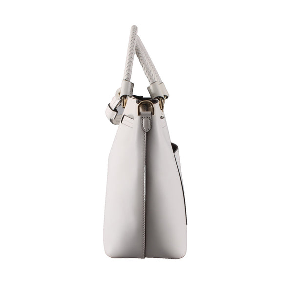 Michael Kors Purse 14 x 10 x 5 White Gold Hardware Leather Purse