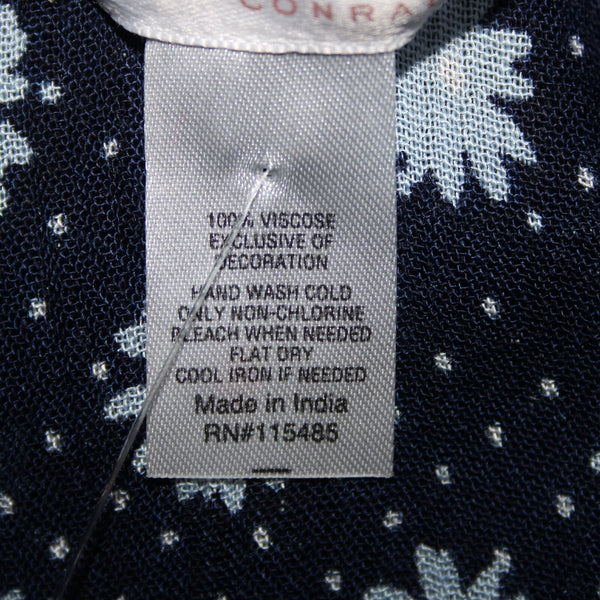 Lauren Conrad NEW $50 Sz One Size Navy Blue Pink Floral 100% Viscos Wrap Sweater