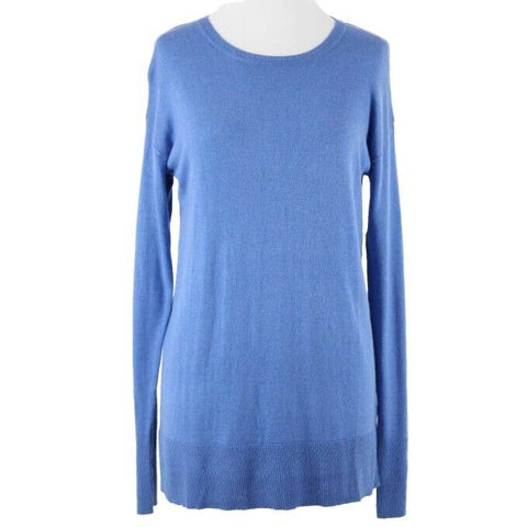 A New Day NEW Sz XS Blue Pullover Split Sides Rayon Nylon Modal Sweater Top
