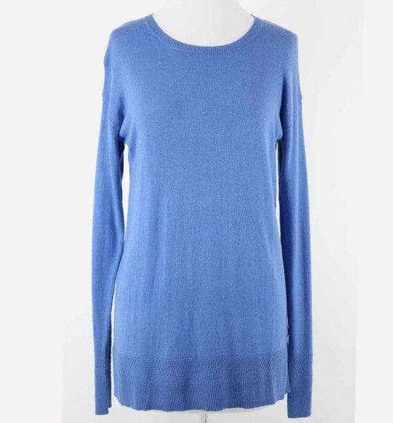 A New Day NEW Sz XS Blue Pullover Split Sides Rayon Nylon Modal Sweater Top