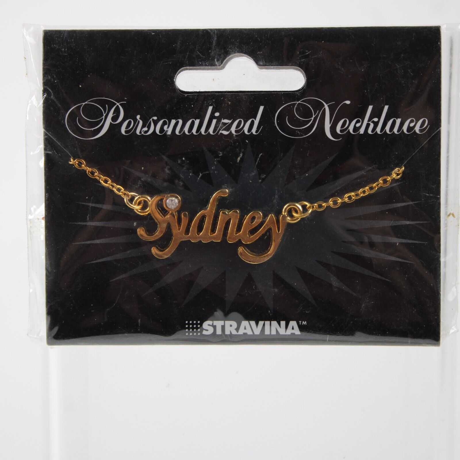 SYDNEY NEW Name Goldtone Rhinestone Accent 14.5" W 4.5" Multi Ring Ext Necklace