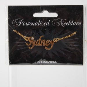 SYDNEY NEW Name Goldtone Rhinestone Accent 14.5" W 4.5" Multi Ring Ext Necklace