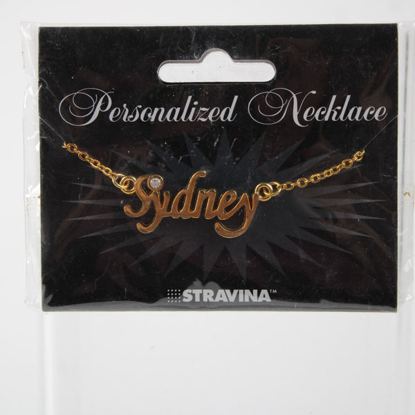 SYDNEY NEW Name Goldtone Rhinestone Accent 14.5" W 4.5" Multi Ring Ext Necklace