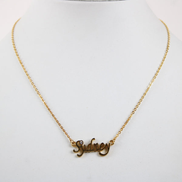 SYDNEY NEW Name Goldtone Rhinestone Accent 14.5" W 4.5" Multi Ring Ext Necklace