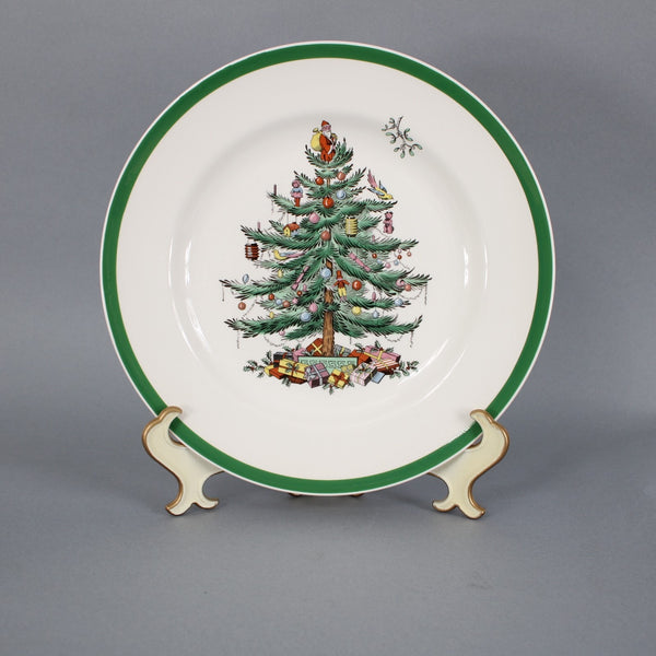 Spode 10" Plate White Green Multi Color Christmas Tree S3324 10" Plate