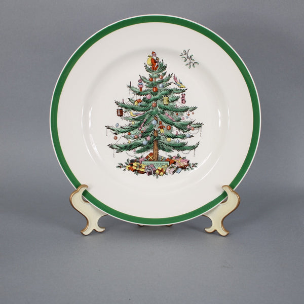 Spode 10" Plate White Green Multi Color Christmas Tree S3324 10" Plate
