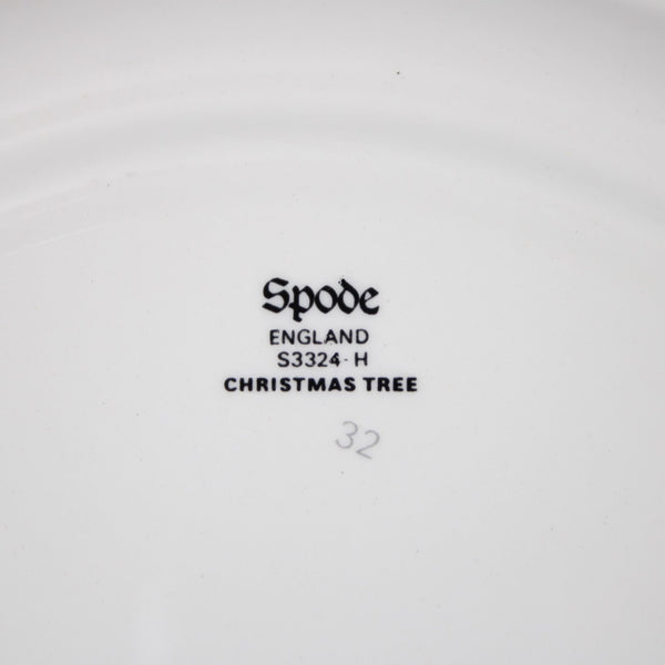 Spode 10" Plate White Green Multi Color Christmas Tree S3324 10" Plate