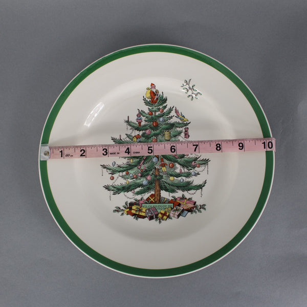 Spode 10" Plate White Green Multi Color Christmas Tree S3324 10" Plate