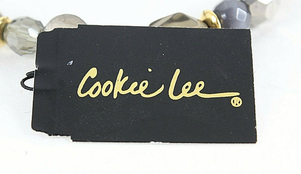 Cookie Lee NEW $22 Smokey Faceted Beads Stretch Bracelet