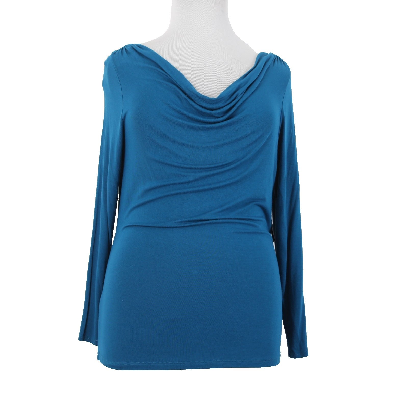 Tahari Top NEW $88 Sz XL Aquarium Blue Cali Knits Cowl Neck Rayon Elastane Top