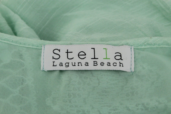 Stella Laguna Beach Sz S Mint Green Off Shoulder Lace Polyester Rayon Top