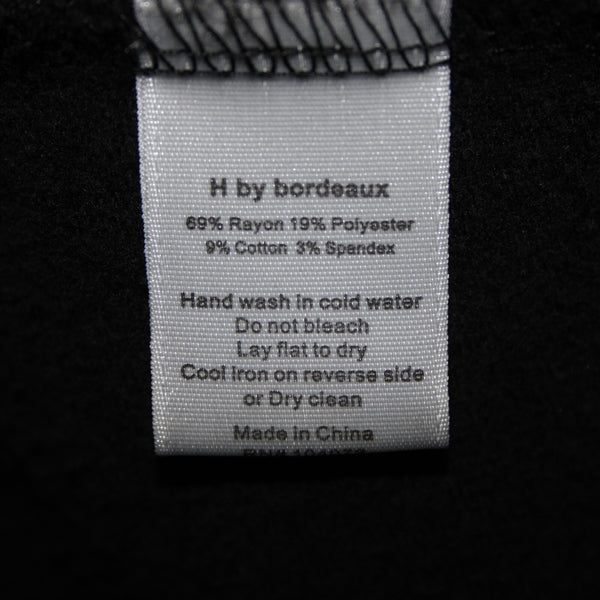 H By Bordeaux Sz  S? Black Zipper Pockets Draped Collar Polyester Casual Jacket