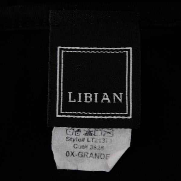 Libian Sz 0X Grande Black Keyhole Faux Wrap Asymmetric Poly Spandex Knit Top