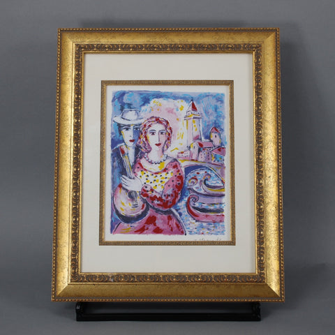 Zamy Steynovitz Beauty and Beau 1999 7.25" x 9" in 14" x 17" COA Framed Picture