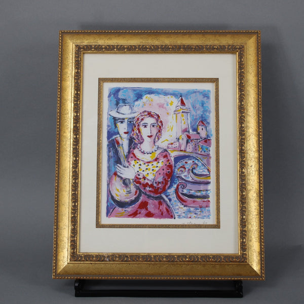 Zamy Steynovitz Beauty and Beau 1999 7.25" x 9" in 14" x 17" COA Framed Picture