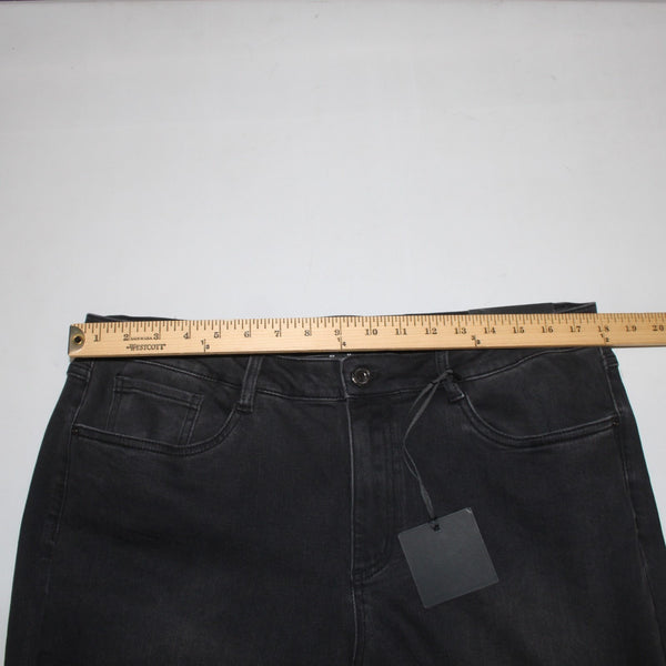 Joseph Ribkoff Jeans NEW Sz 16 x 29 Charcoal Black Mesh Embellished