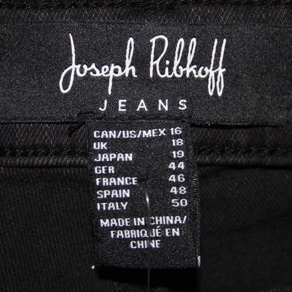 Joseph Ribkoff Jeans NEW Sz 16 x 29 Charcoal Black Mesh Embellished