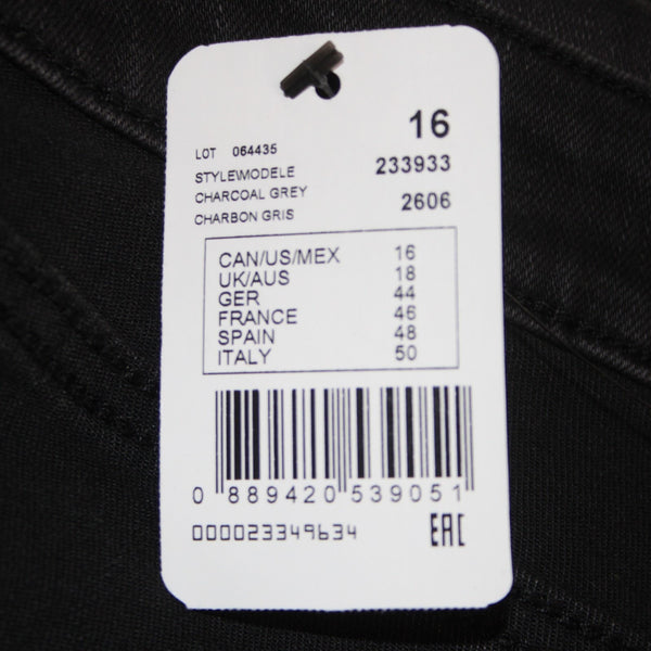Joseph Ribkoff Jeans NEW Sz 16 x 29 Charcoal Black Mesh Embellished