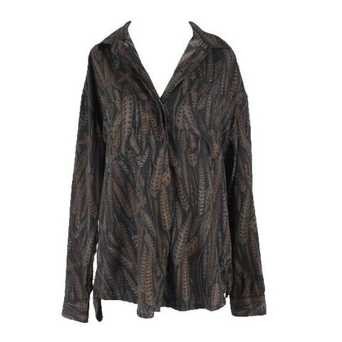 Hurley Sz S Black Multi Button Front Collar Back Open 100% Poly Top