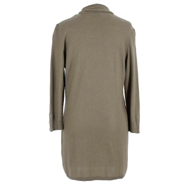 New York & Company NEW $50 Sz M Olive Green Cotton Rayon Nylon Wrap Sweater