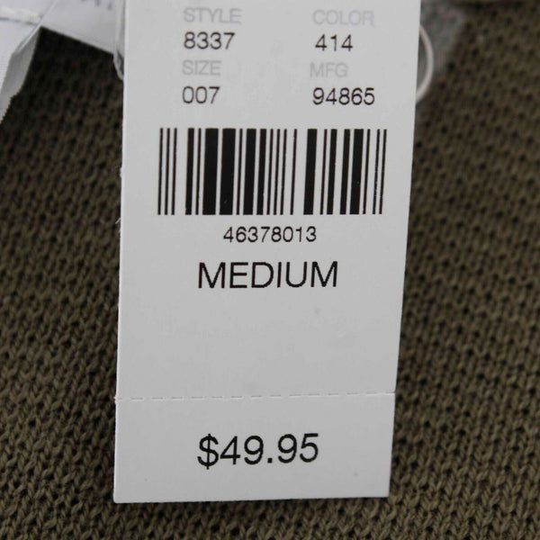 New York & Company NEW $50 Sz M Olive Green Cotton Rayon Nylon Wrap Sweater
