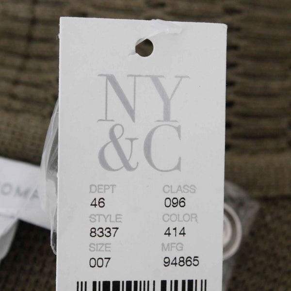 New York & Company NEW $50 Sz M Olive Green Cotton Rayon Nylon Wrap Sweater