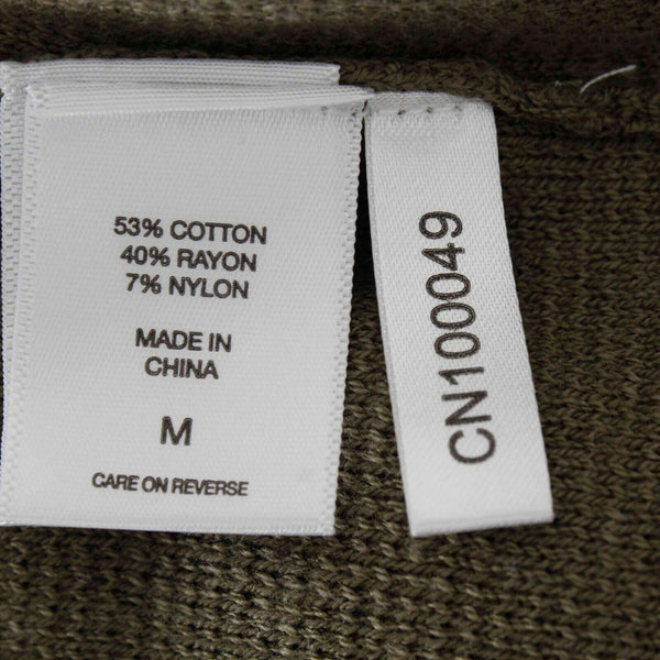 New York & Company NEW $50 Sz M Olive Green Cotton Rayon Nylon Wrap Sweater