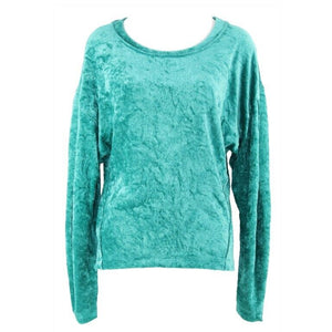 We The Free XS Aqua Crushed Velour Polyester Rayon Top
