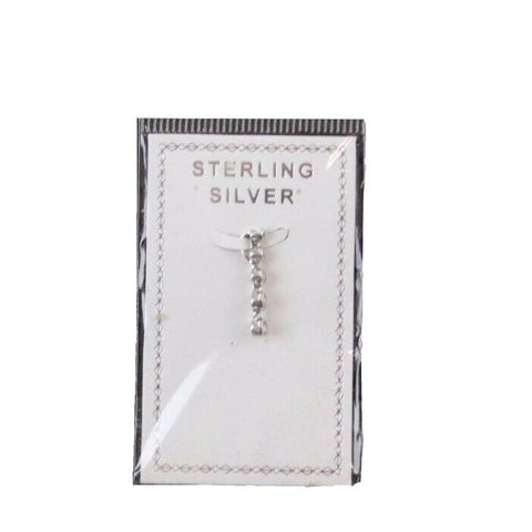 Sterling Silver Rhinestone CZ Straight 5 Stone 1" Pendant