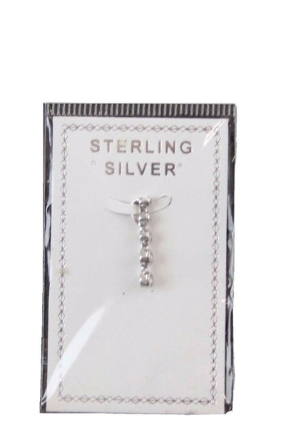 Sterling Silver Rhinestone CZ Straight 5 Stone 1" Pendant